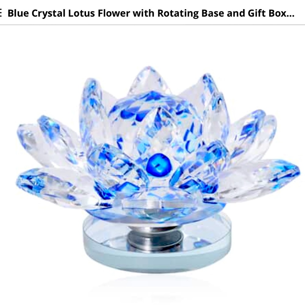 Crystal Lotus Flower with Rotating Base